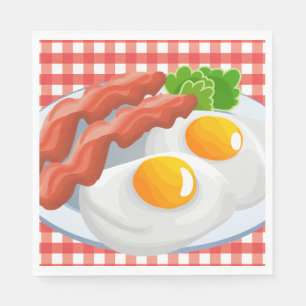 Niedlicher Eier Speck Party Frühstücksbüffet Servi Serviette