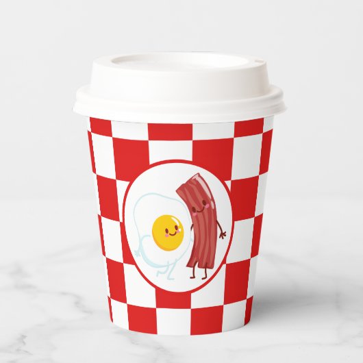 niedlicher Eierspeck Frühstück Party oder Tisch Pappbecher (Vorderseite)