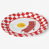 niedlicher Eierspeck Frühstück Party oder Tisch Pappteller (Schrägansicht)