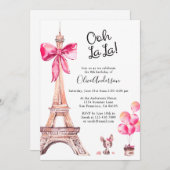 Niedlicher Eiffelturm Paris Geburtstag Einladungen (Vorne/Hinten)