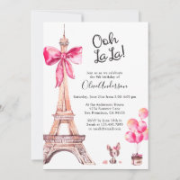 Niedlicher Eiffelturm Paris Geburtstag Einladungen