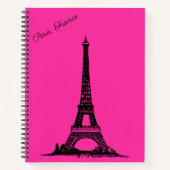 Niedlicher Eiffelturm Paris Themed Spiral Notebook Notizblock (Vorderseite)
