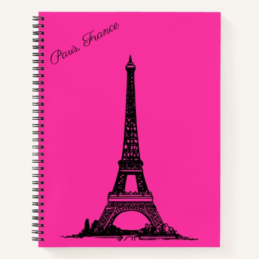 Niedlicher Eiffelturm Paris Themed Spiral Notebook Notizblock (Vorderseite)