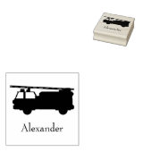 Niedlicher Eigenname Firetruck Custom Initial Gummistempel (Stempel)