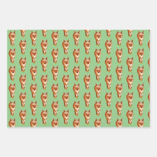 Niedlicher Einfache Fox-Stil Geschenkpapier Set (Vorderseite)