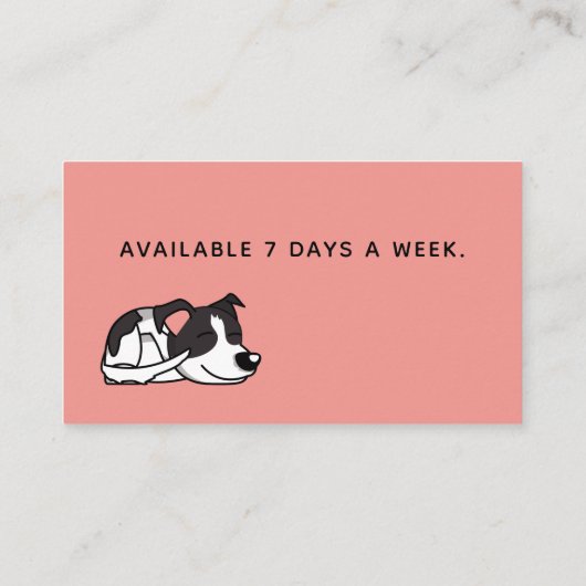 Niedlicher einfacher Hundewalker oder Haustier mit Visitenkarte (Rückseite)