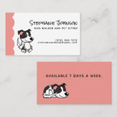 Niedlicher einfacher Hundewalker oder Haustier mit Visitenkarte (Vorne/Hinten)