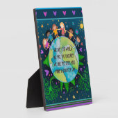 Niedlicher, einfacher Kids World Zitat Farbiger Sp Fotoplatte (Seite)