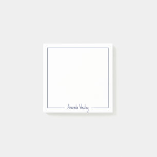 Niedlicher einfacher Lila Monogramm Vollname Post-it Klebezettel