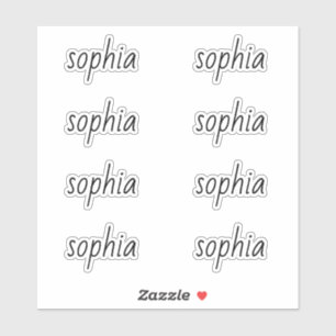 Niedlicher einfacher moderner Typografie-Name Aufkleber