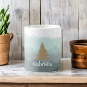 Niedlicher einfacher Name aquamarin ombre Goldbaum Kaffeetasse