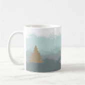 Niedlicher einfacher Name aquamarin ombre Goldbaum Kaffeetasse (Links)