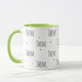 Niedlicher einfacher "Them" Text + Kleine Herzen | Tasse