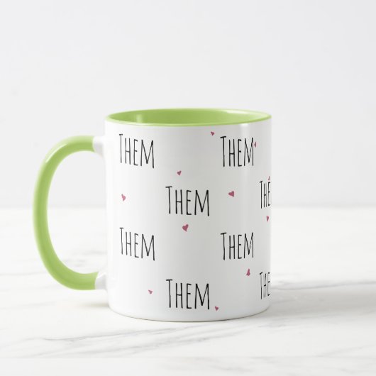 Niedlicher einfacher "Them" Text + Kleine Herzen | Tasse (Links)