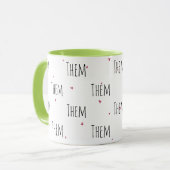 Niedlicher einfacher "Them" Text + Kleine Herzen | Tasse (Vorderseite Links)