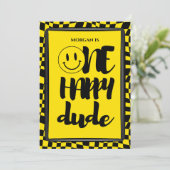 Niedlicher einglücklicher Typ Schachtel Jungen ers Einladung (Stehend Vorderseite)