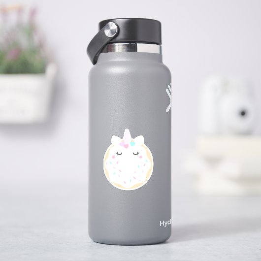 Niedlicher Einhorn-Donut-Aufkleber Aufkleber (HydroFlask)