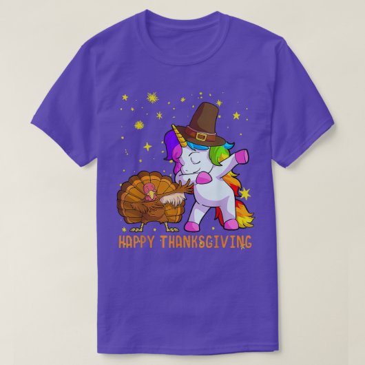 Niedlicher Einhorn-Erntedank für Mädchen Pilgrim H T-Shirt (Design vorne)