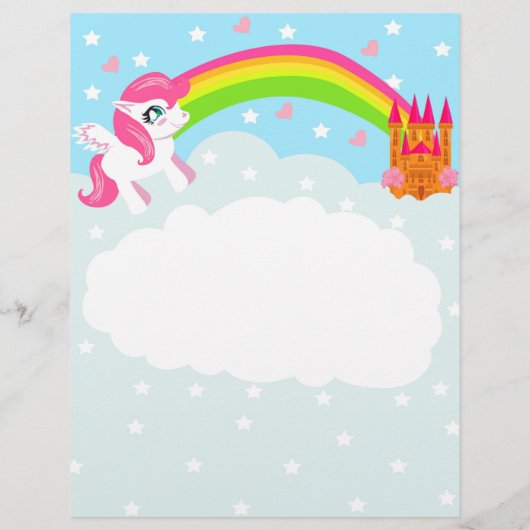 niedlicher Einhorn-Flyer Flyer (Hinten)