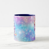 Niedlicher Einhorn Glitzer I Liebe Sie Personalisi Zweifarbige Tasse (Mittel)