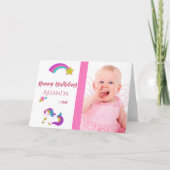 Niedlicher Einhorn glücklicher 1. magischer Geburt Karte (Vorderseite)