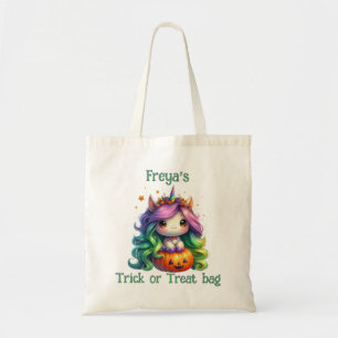 Niedlicher Einhorn-Halloween-Trick oder Treat Tote Tragetasche