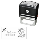 Niedlicher Einhorn-Individuelle Name Elegante Skri Permastempel (Beispiel)