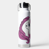 Niedlicher Einhorn-individuelle Name Trinkflasche (Vorderseite)