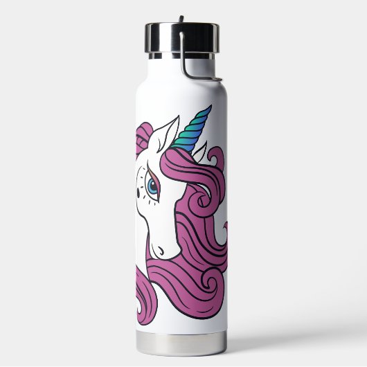 Niedlicher Einhorn-individuelle Name Trinkflasche (Links)