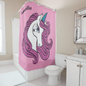 Niedlicher Einhorn-individuelle Name und Duschvorh Duschvorhang (Beispiel)