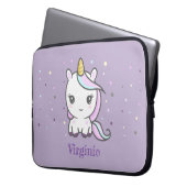 Niedlicher Einhorn Lila Laptop-Sieb Laptopschutzhülle (Vorderseite Links)