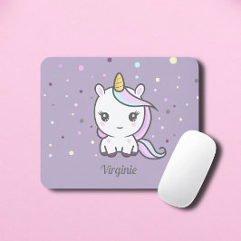 Niedlicher Einhorn-Lila-Mauspad Mousepad