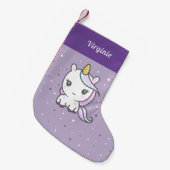 Niedlicher Einhorn Lila Strumpf Kleiner Weihnachtsstrumpf (Vorderansicht (hängend))