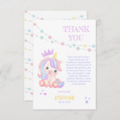Niedlicher Einhorn Magical Banner Kindergeburtstag Dankeskarte (Vorne/Hinten)