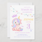 Niedlicher Einhorn Magical Banner Kindergeburtstag Einladung (Vorderseite)
