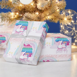 Niedlicher Einhorn-Pop Geburtstagsparty Geschenkpapier