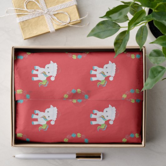 Niedlicher Einhorn Regenbogen Blumenkohl Weihnacht Seidenpapier (Geschenk)