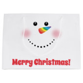 Niedlicher Einhorn-Regenbogen-Horn Nose Snowman Große Geschenktüte (Vorderseite)