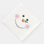 Niedlicher Einhorn-Regenbogen-Horn Nose Snowman Serviette (Ecke)