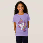 "Niedlicher Einhorn-Regenbogen-Kinder-T - Shirt" T-Shirt (Vorne ganz)