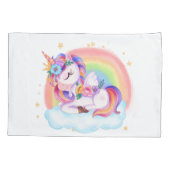 Niedlicher Einhorn-Regenbogen Kissenbezug (Rückseite)