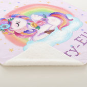 Niedlicher Einhorn-Regenbogen Sherpadecke (3/4)