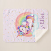 Niedlicher Einhorn-Regenbogen Sherpadecke (Vorderseite (Horizontal))
