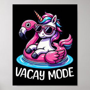 Niedlicher Einhorn Vacay Mode Familienurlaub Kinde Poster