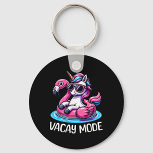 Niedlicher Einhorn Vacay Mode Familienurlaub Kinde Schlüsselanhänger