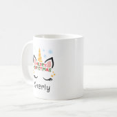 Niedlicher Einhorn Weihnachtsfest Individuelle Nam Kaffeetasse (Vorderseite Links)