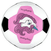 Niedlicher Einhornball individuelle Name & Farbsoc Fußball (Gedreht)