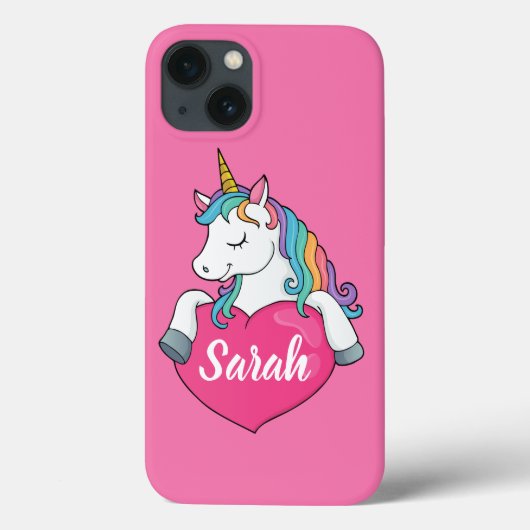 Niedlicher Einhornname Personalisiert Case-Mate iPhone Hülle (Rückseite)