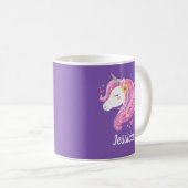 Niedlicher Einhornname Personalisiert Kaffeetasse (VorderseiteRechts)