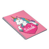 Niedlicher Einhornname Personalisiert Notizblock (Rechte Seite)